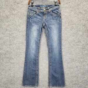 Women's Blue Low-Rise Flare Jeans